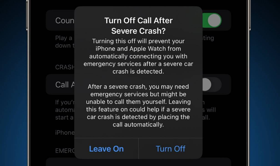 加茂镇苹果14维修分享 iPhone 14 和 Apple Watch 上关闭崩溃检测 