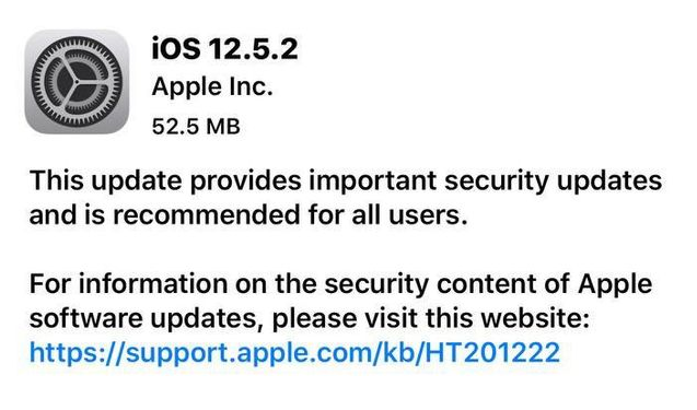 加茂镇苹果手机维修分享iOS12.5.2发布，建议所有老苹果用户安装 